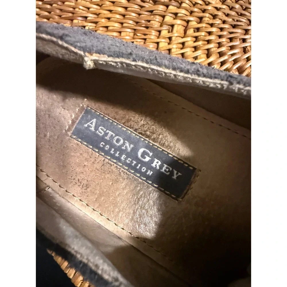 Aston Grey Spear Mens 9 Grey Suede Oxford Derby Dress Shoes 500419